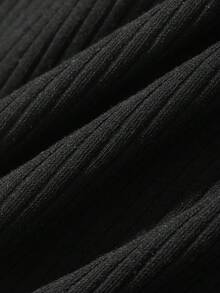 Áo vest nữ cổ tròn phối ren tương phản, kiểu dáng thường ngày. - màu đen - Xem 10
