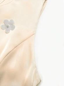 GlowEve Áo không tay thanh lịch dành cho nữ với họa tiết hoa 3D trang trí, thích hợp cho mùa hè. - Rượu sâm banh - Xem 6