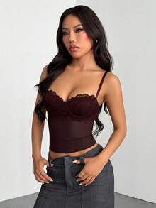 SHEIN PETITE 酒紅色夏季優雅性感時尚夜店風新款秋冬棕色紮染印花派對長袖修身洋裝，約會之夜，秋季女款洋裝，適合嬌小女性 - 紫紅色 - 查看 6