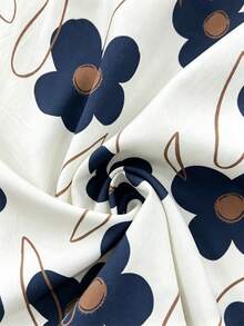 GlowEve CURVE Pantalones holgados con estampado floral y nudo para tallas grandes - Multicolor - Ver 4
