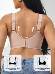 1 buah Bra Wanita Minimalis Nyaman Warna Polos Gel Jelly Penyangga Cup Tidak Dapat Dilepas Tanpa Kawat Ukuran Besar Leher V Dalam Bra Pernikahan - Dusty Pink - View 2