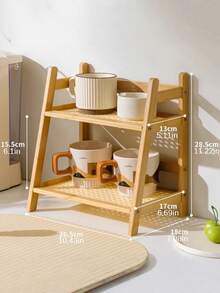 1 Estantería de almacenamiento de escritorio para la cocina, estantería para especias, estantería de almacenamiento de escritorio de doble capa, adecuada para oficina, cocina, organización de tazas, Navidad, invierno, cocina - Multicolor - Ver 13