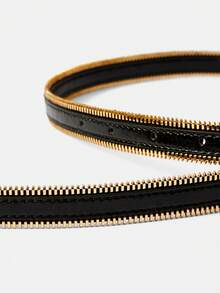 MOTF PREMIUM ZIPPER TRIMMED PU LEATHER BELT - Black - View 8