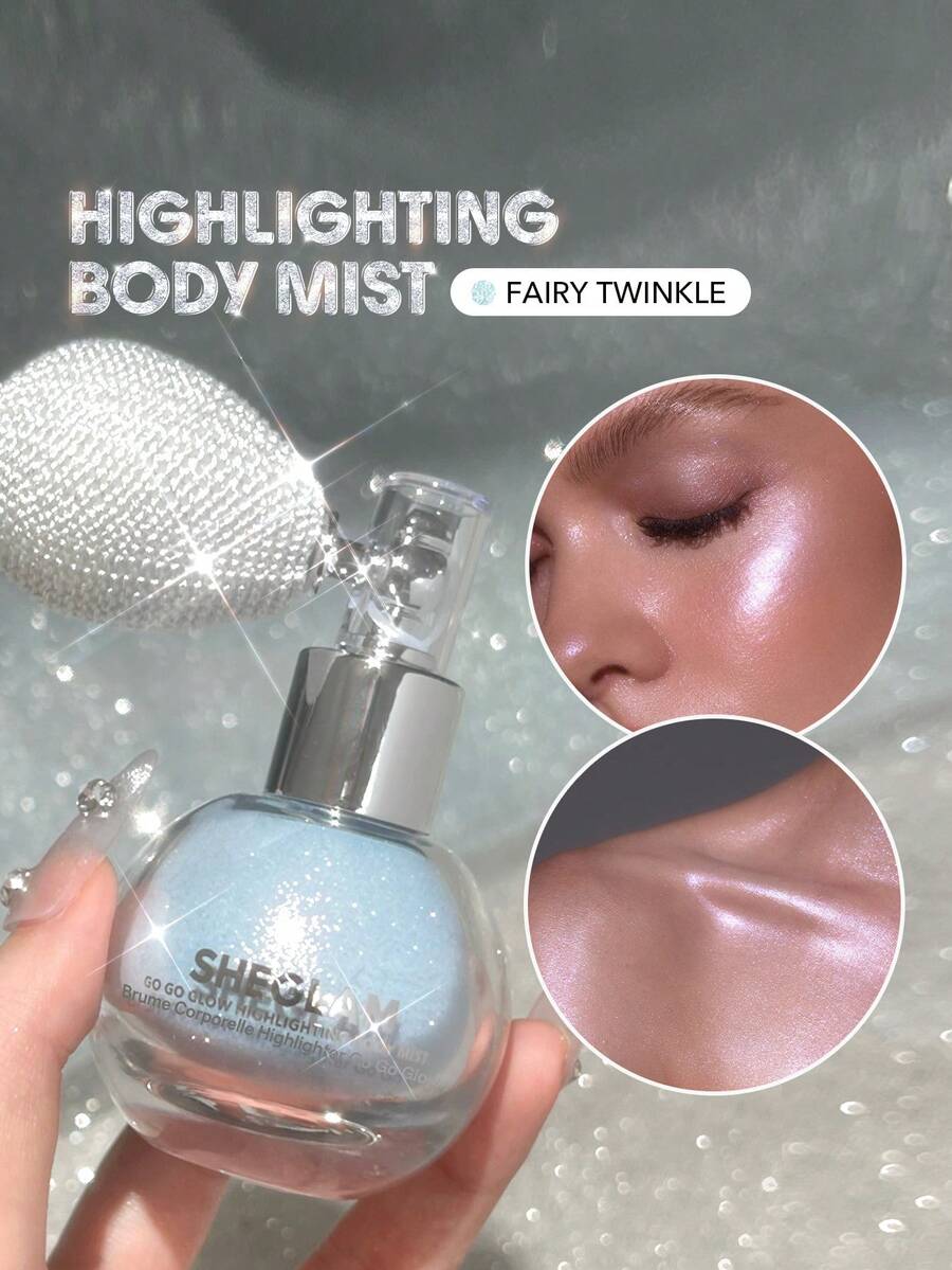 SHEGLAM Go Go Glow Highlighting Body Mist-Fairy Twinkle Brand Beauty Makeup Face Paint Cosmetic For Women Girls Perfect For Spring Summer Ideal For Y2K Fancy Fashion Suitable For Birthday Mother'S Day Gift Rave Party Ready Best Color - Fairy Twinkle - View 1