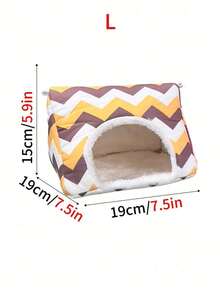 1PC Polyester Padded Warm Small Animal Nest Soft Cozy Comfortable Fluffy Pet Bed For Hamsters Sugar Gliders Squirrels Parrots Small Pets Indoor Cage Home Pet Supplies Daily Use Essentials - Multicolor - View 13