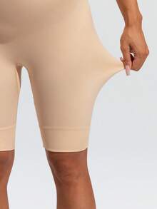 SHEIN Maternity Casual Baggy Breathable Comfortable Bermuda Shorts Photoshoot Beige Summer - Apricot - View 8
