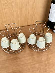 Haus Hana 1个不锈钢杯架，台面马克杯架，适用于厨房、餐桌，可沥干咖啡杯、玻璃杯、水杯、浓缩咖啡杯等，节省空间，防锈 - 多色 - 查看 3