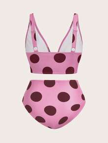 SHEIN Bộ bikini chấm bi mùa hè dành cho nữ, thích hợp đi biển. - Nhiều màu - Xem 5