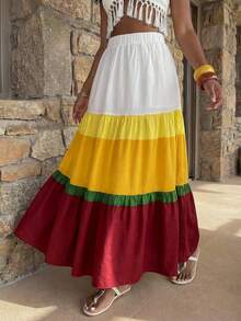 VaVaBold Women's Pleated Elastic Waist Casual Versatile Daily Wear Skirt - Multicolor - View 2