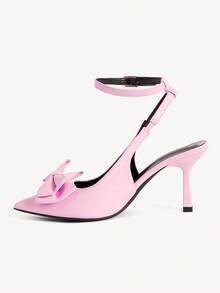 CUCCOO CHICEST 女士优雅尖头高跟鞋，层叠蝴蝶结踝带设计，浪漫甜美的酒红色高跟鞋，适合约会、下午茶、工作等场合，春季鞋履，春假、复活节、舞会、圣诞节等场合，优雅鞋履，婚鞋，春季鞋履，新娘鞋 - 淺紫色 - 查看 10