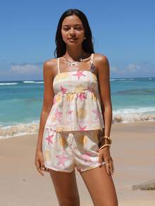 Swim Vcay 女士性感吊带背心和宽松短裤沙滩度假套装 - 彩色 - 查看 5
