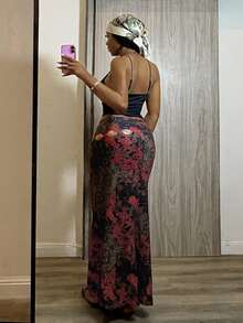 StreetHx Women's Retro Millennium Floral Print Long Skirt - Multicolor - View 7