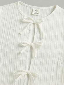 Firerie Kids Bộ đồ 2 món cho bé gái tuổi teen, màu vàng nhăn, chất liệu vải sần, gồm áo vest và quần, kiểu dáng thường ngày dễ thương, thời trang, đa năng, thích hợp cho đi chơi, chụp ảnh cùng chị em, công viên, cắm trại, mặc hàng ngày, dự tiệc, nghỉ lễ. - trắng - Xem 3
