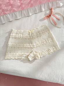 PetitDoll Váy lót ren trang trí nơ cỡ lớn - Màu be - Xem 3