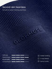 GLOWMODE 超细柔软无缝网纱褶皱高领无袖网球连衣裙和短裤套装 高尔夫匹克球日常休闲夏季服装 - Dark Blue - 查看 7