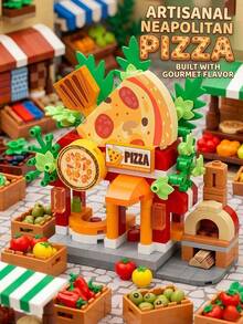POKOJA LAND 1pc Aesthetic Summer Market Building Blocks – Chic Perfume, BBQ & Soda Stand – Dreamy Desktop Accent For Minimalist Home Decor – Sentimental Valentine's Day & Festive Gift For Special Moments - Multicolor - View 4