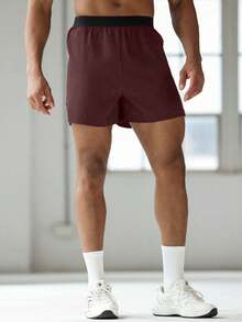 Gym Rark Men's Geometric Print Elastic Waist Sports Shorts, Gym - Burgundy - View 3