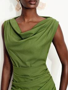Aveloria Modichic Women's Solid Color Minimalist Sexy Sleeveless Dress, Casual Daily Wear Golf Pastal Summer - Green - View 6