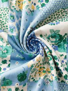 Linhara 大码碎花衬衫，舒适优雅，适合度假、派对等场合，显瘦百搭，设计精美。 - 彩色 - 查看 7