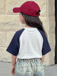 Dazy Kids Young Girls Crew Neck Printed Short Sleeve Knit T-Shirt, Summer - Blue and White - View 2