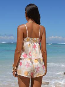 Swim Vcay 女士性感吊带背心和宽松短裤沙滩度假套装 - 彩色 - 查看 2