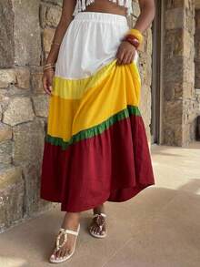 VaVaBold Women's Pleated Elastic Waist Casual Versatile Daily Wear Skirt - Multicolor - View 7