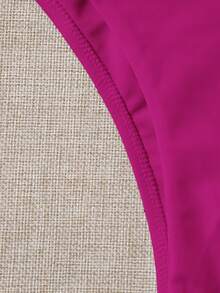 Swim Basics Celana Bikini Seksi Wanita Warna Polos untuk Pantai Musim Panas - Hot Pink - View 4