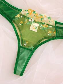 2pcs/Set Pink Romantic Cute Sexy Lingerie Set - Olive Green - View 7