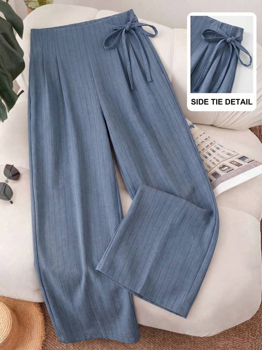 Modelyn Plus Size Solid Color Pleated Casual Wide Leg Pants Gym Brown Autumn - Grey - View 1