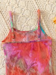 Young Girl Casual Daily Street Tie-Dye Jumpsuit - Multicolor - View 6