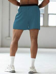 Gym Rark Pantalones cortos deportivos para hombre con cintura de color contrastante y abertura lateral, para gimnasio - Agua verde azul - Ver 2
