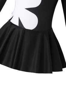 SHEIN 少女碎花连体泳衣，可爱休闲日常百搭，适合海滩度假、游泳运动、夏威夷度假等场合。 - 黑與白 - 查看 4