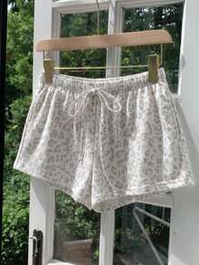 SHEIN EZwear 女士休闲豹纹短裤，适合春夏、夏季穿着，也适合日常通勤、约会、聚会、秋冬、圣诞节、新年、感恩节、派对、婚礼、海滩、毕业典礼等场合，时尚、优雅、休闲、外出、约会、预订、通勤、闪亮、情人节、优雅、度假、休闲、Y2K、外出、毕业典礼等场合。 - 彩色 - 查看 4