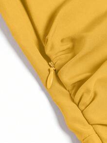 Lunelith SHEIN Lunessa 2pcs Women Spaghetti Strap Top And Shorts Set - Yellow - View 4