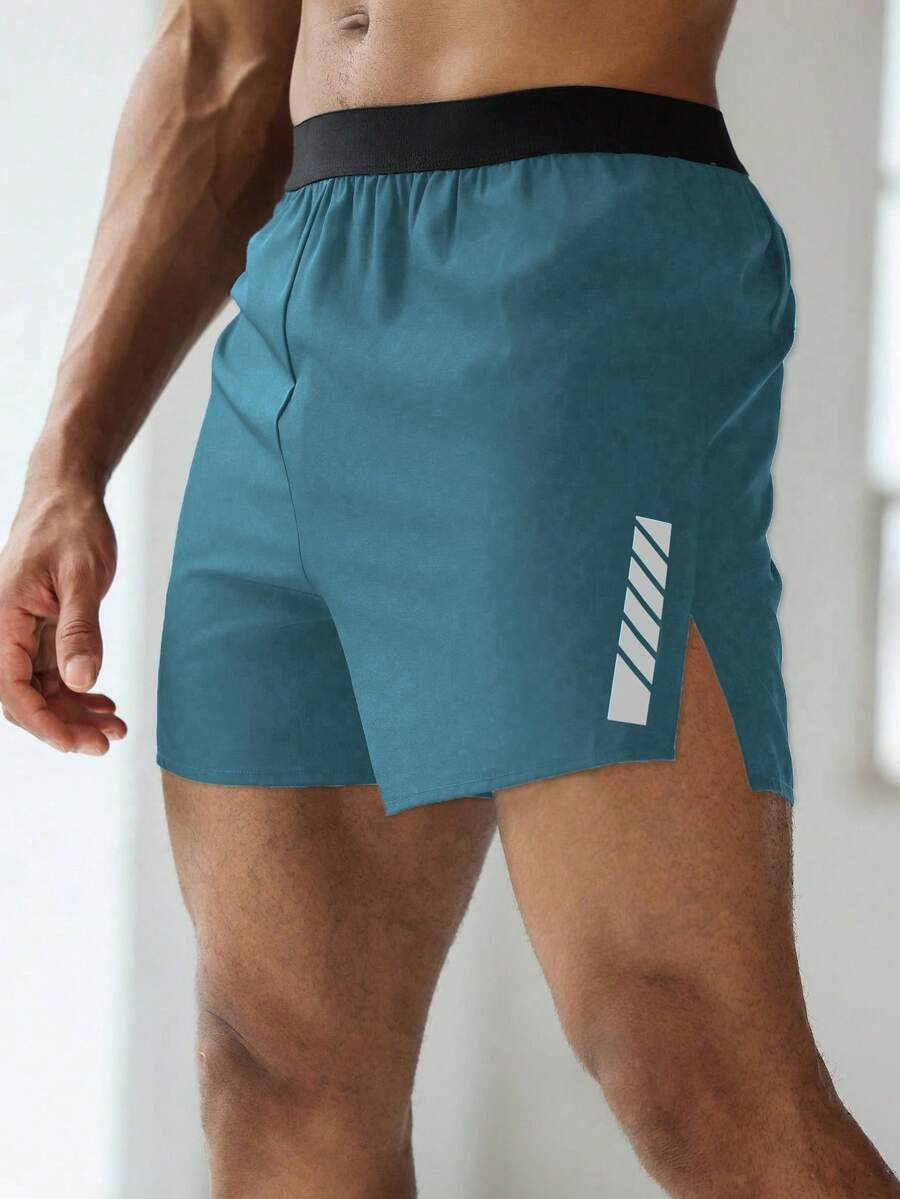 Gym Rark Pantalones cortos deportivos para hombre con cintura de color contrastante y abertura lateral, para gimnasio - Agua verde azul - Ver 1