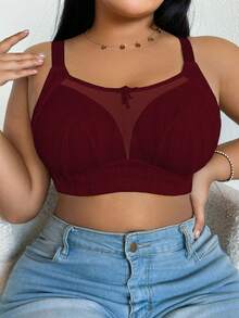 Áo ngực không gọng cỡ lớn - Màu Đỏ Sâu - Xem 1