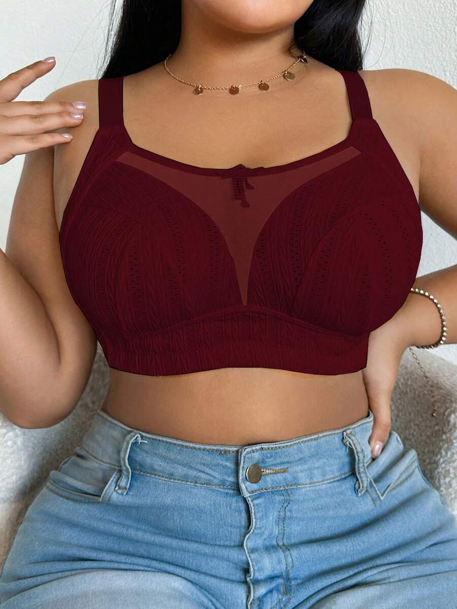 Áo ngực không gọng cỡ lớn - Màu Đỏ Sâu - Xem 1
