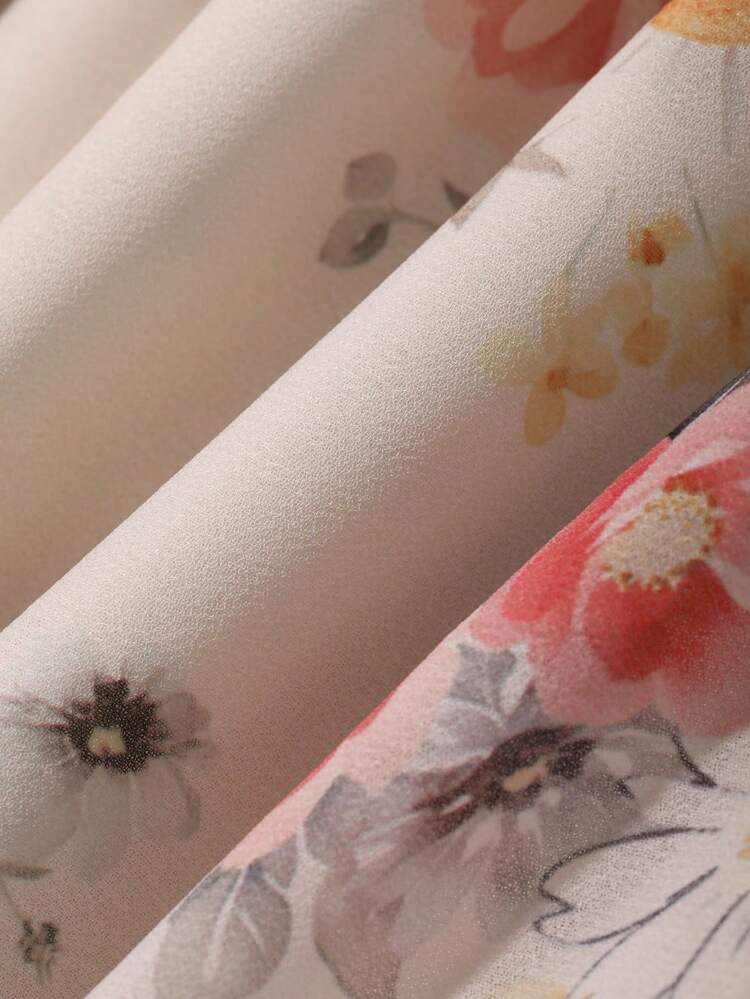 Women's Floral Tie-Up Casual Girly Style Spring/Summer Short Dress