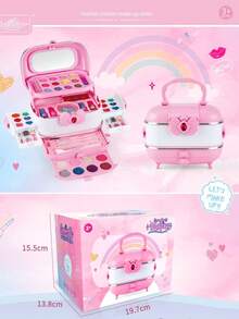 SHEIN 1pc Children's Playhouse Cosmetics Set, Girls' Makeup Box, Princess Handbag, Performance Dressing Supplies, Lipstick, Eye Shadow, Gift Box, Girls' Birthday Gift - Makeup Set - View 11