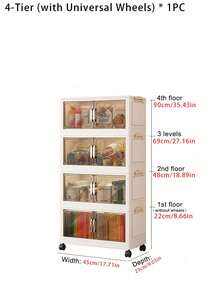 1 Piece Of 45cm/17.7 Inches Wide Storage Cabinet, Folding Storage Box, Household Living Room Toy Cabinet Storage Shelf, Snack Cabinet Organizer, Kitchen Storage Cabinet, Christmas Gift, Storage Box, Under-Bed Storage - Multicolor - View 10