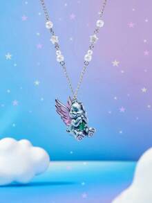 SHEIN X Care Bears 1 chiếc mặt dây chuyền hình gấu hoạt hình dễ thương, cá tính, đính ngọc trai giả, thiết kế mạ IP, sang trọng tinh tế, đơn giản và trang nhã, phù hợp cho nhiều bữa tiệc, buổi hòa nhạc và lễ hội. - Nhiều màu - Xem 1