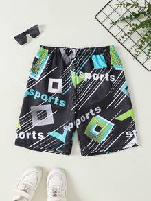 Casual Minimalist Cartoon Game Console Pattern Loose Swim Trunks, Suitable For Summer - Multicolor - View 1