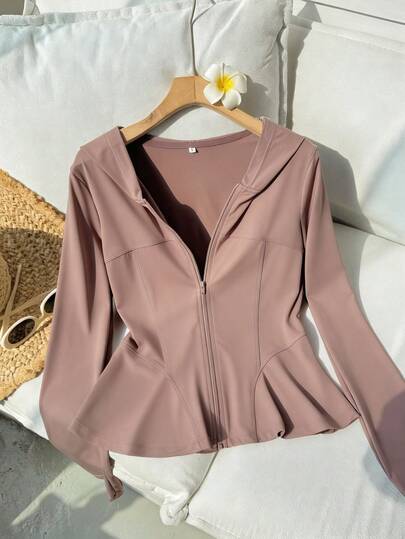 Livesso 女士纯色拉链休闲百搭日常防晒外套