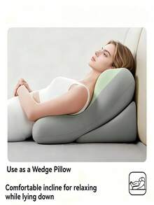 1PC Adjustable Detachable Ergonomic Memory Foam Backrest Pillow Bed Wedge Pillow With Leg Elevation Wedge Inclined Support For Back Support Reading On Bed Sofa Travel Home Bedroom Essential - one-size - View 3