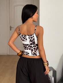 Coolane Women's Fashionable Vintage Y2K Slim Fit Patchwork Color Block Camisole Tank Top - Multicolor - View 6