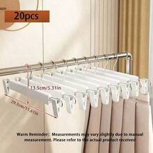20 chiếc móc treo quần bằng nhựa chắc chắn có kẹp, móc treo đa năng không đường may dành cho váy và quần nữ, dụng cụ sắp xếp quần áo tại nhà. - Nhiều màu - Xem 11