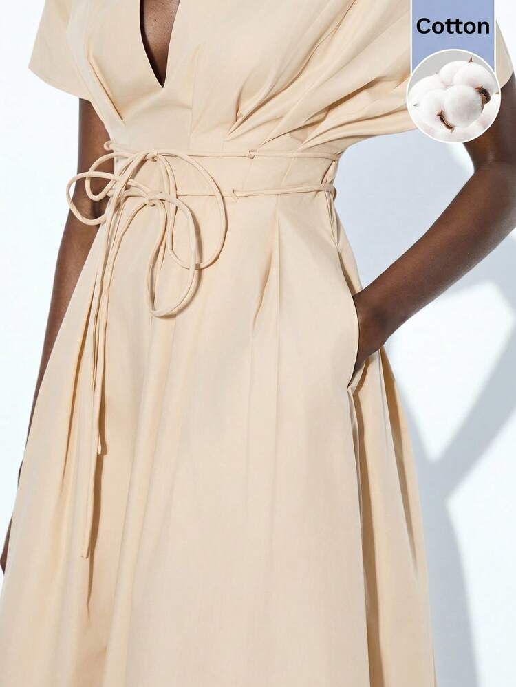 SHEIN Maija MAIJA Boho Vacation Printed Flowy Tie Waist Wrap Maxi Dress,Summer Dresses For Women Work Outfits For Women São João Women's Clothing