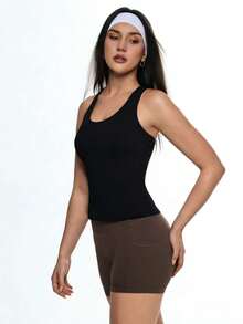Eassivo Women Sports Tees & Tanks - Black and White - View 4