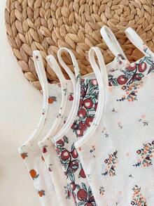 8pcs/Set Baby Girl Casual Solid Color Knit Camisole Top And Shorts Set - Multicolor - View 7
