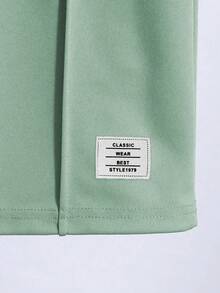 SHEIN Mirajuku 男童圆领休闲短袖T恤和短裤两件套 - 綠色 - 查看 5